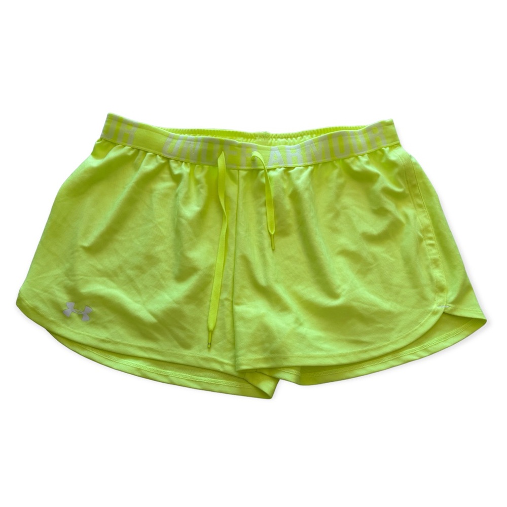 Under Armor neon yellow running shorts - size large